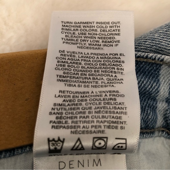 KENSIE JEANS  VINTAGE LUXE THE HIGH RISE SHORT SIZE 6/28 STRIPED DENIM NWT - Picture 7 of 15